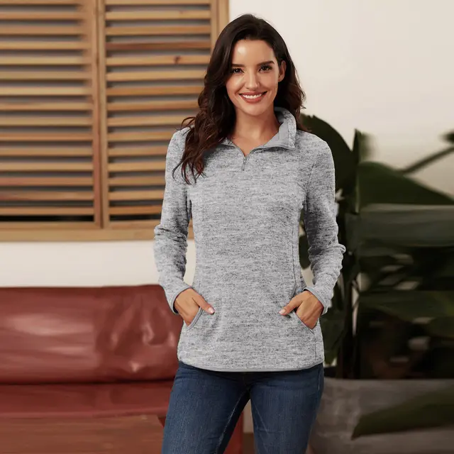 Zip Lapel Sweatshirt Grey - Shop at LoveMi