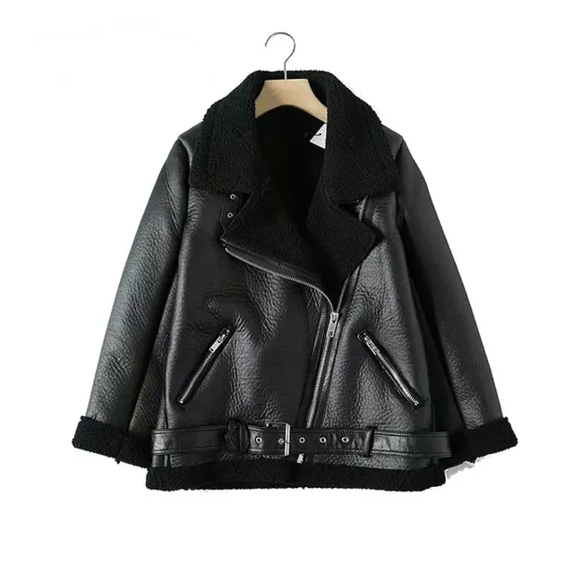 Winter Faux Lamb Leather Jacket Black - Shop at LoveMi
