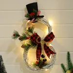 Christmas wreath pendant LED lights garland - Redblack