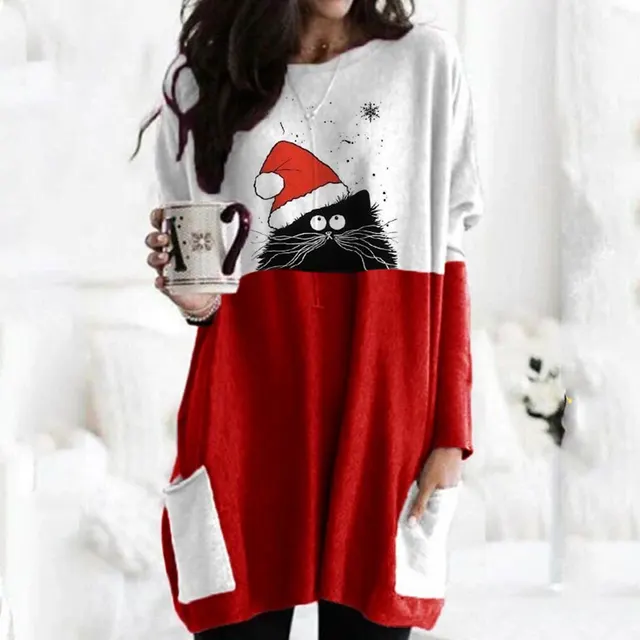 Round neck long sleeve printed pocket shirt 4Style - Shop at LoveMi