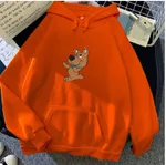 Women's New Hooded Sweater All-match Plus Cashmere - Orange Red - View 1