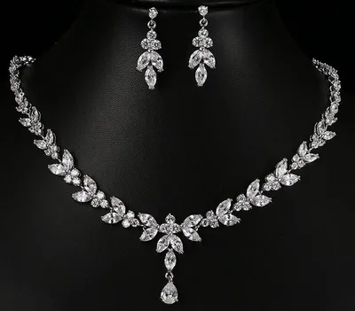 Zircon Simple Bridal Set Silver - Shop at LoveMi