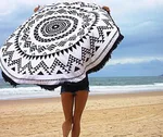 European and American printed tassel round beach mats Seaside yoga mat round beach towels