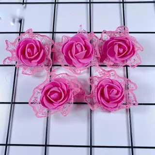 Lace rose head pe foam accessories - Rose Red