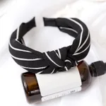 Creative bowknot fabric stripe ladies headband - Black And White Stripes