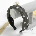 Creative bowknot fabric stripe ladies headband - Grey Wave Dots