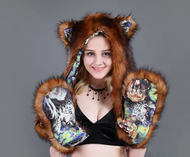 Faux fur hat Red - Shop at LoveMi