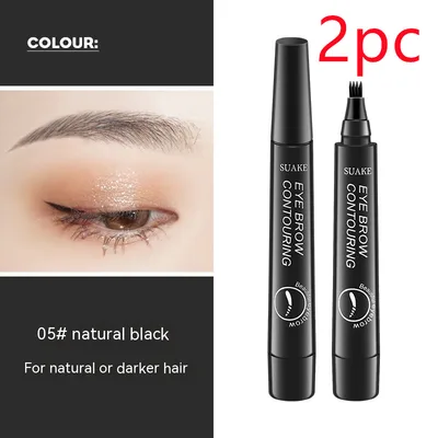 Long lasting Waterproof Makeup Eyebrow Pencil Black 2Pcs - Shop at LoveMi