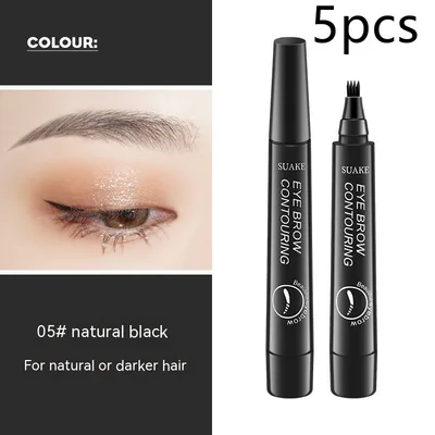 Long lasting Waterproof Makeup Eyebrow Pencil Black 5Pcs - Shop at LoveMi