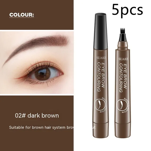 Long lasting Waterproof Makeup Eyebrow Pencil Brown Coffee 5Pcs - Shop at LoveMi