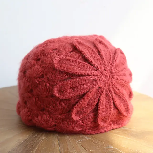 Hand knitted woolen hat women Red - Shop at LoveMi