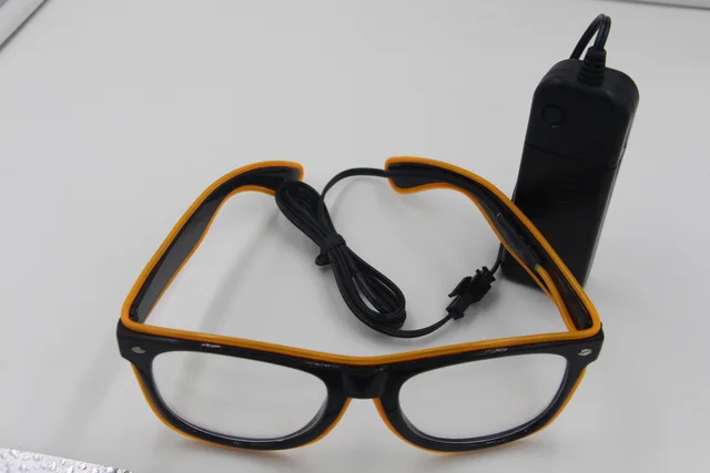 NEW Fashion 7 Colors Flashing EL Wire Led Glasses Luminous Party Decorative Lighting Classic Gift Bright Light Festival Gift Yellow - Shop at LoveMi