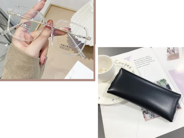 Big frame flat mirror net red frame glasses Transparent Box Set - Shop at LoveMi