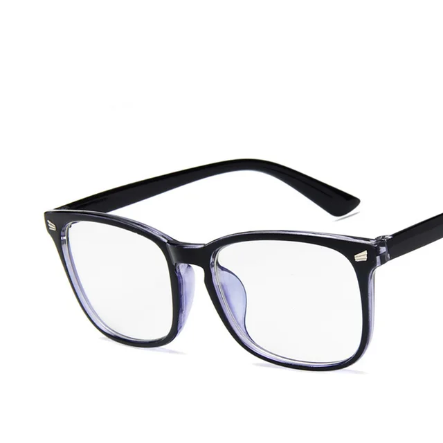 Fashion retro adult full frame glasses rivet eyeglasses Blue - Shop at LoveMi