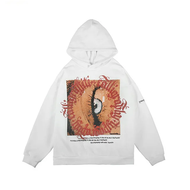 Autumn And Winter Plus Velvet Tide Brand Loose Bf Wind Hoodie Jacket White - Shop at LoveMi