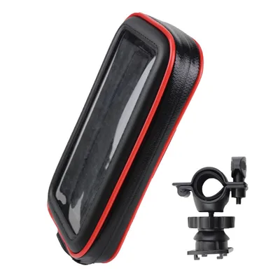 Rainproof TPU Touch Screen Cell Bike Phone Bag Holder Cycling Handlebar Bags Frame Pouch Case Flat Button M - Shop at LoveMi
