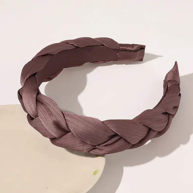 Elastic Cross Fabric Hair Band Ladies Hair Band Brown - Shop at LoveMi