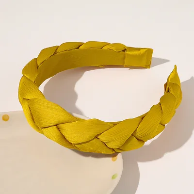 Elastic Cross Fabric Hair Band Ladies Hair Band Yellow - Shop at LoveMi