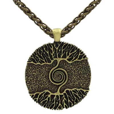 World tree double sided pendant Gold - Shop at LoveMi
