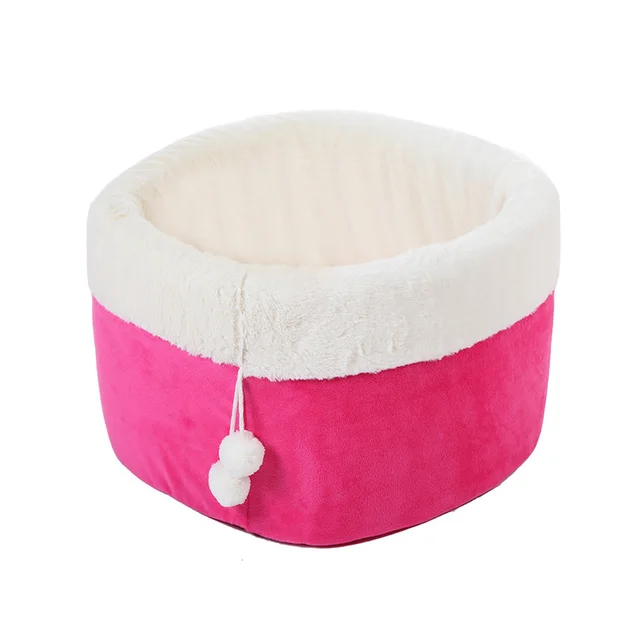 Winter Warm Plush Small Printed Cat Bed Pet Nest Red - Shop at LoveMi