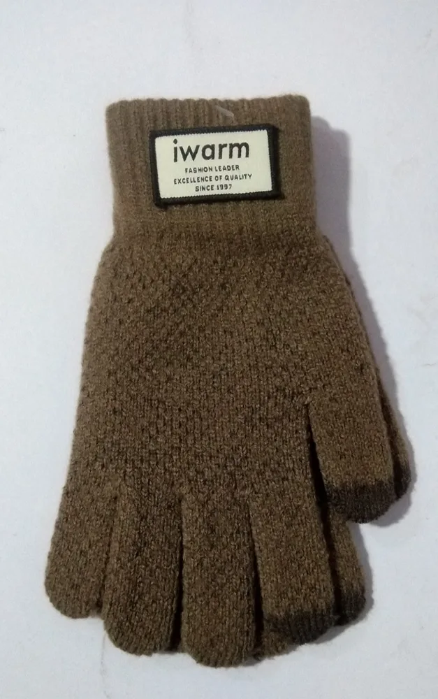 Iwarm knitted touch screen wool gloves - Coffee