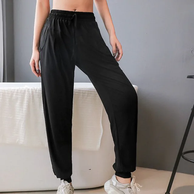 High waist running yoga pants sweatpants Black - Shop at LoveMi