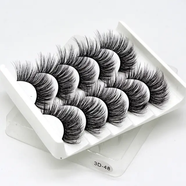 Hand made thick and long natural false eyelashes 3D 48Style - Shop at LoveMi