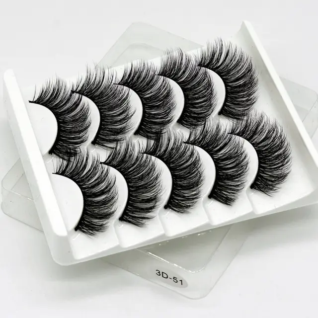 Hand made thick and long natural false eyelashes 3D 51Style - Shop at LoveMi