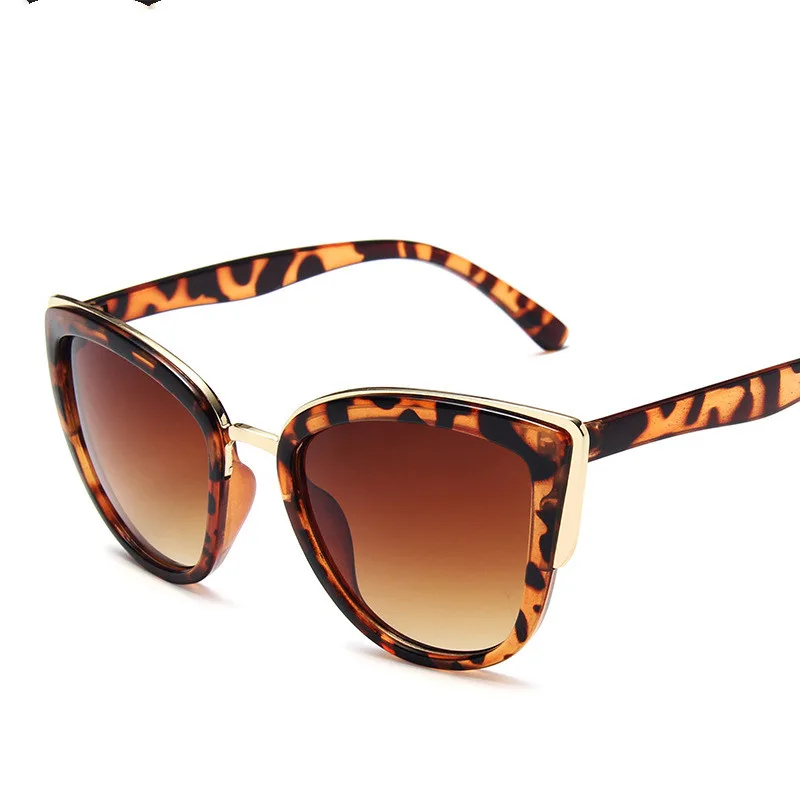 Ladies retro cat eye sunglasses - Leopard Tea