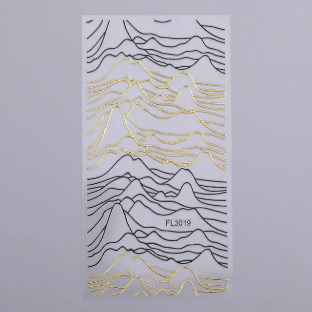 Nail Art 3d Hot Stamping Line Sticker Stripe Wave Adhesive Sticker 03 Style - Shop at LoveMi