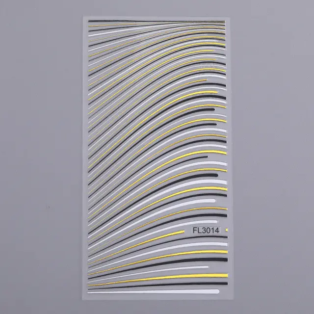 Nail Art 3d Hot Stamping Line Sticker Stripe Wave Adhesive Sticker 09 Style - Shop at LoveMi
