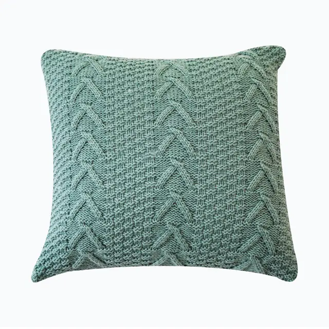 Coarse wool knitted cushion Hu Qingse - Shop at LoveMi