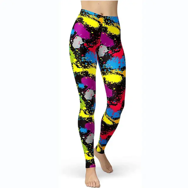 Multi color Printing Slim Fit Hip Raise Slimming Plus Size Running Yoga Fitness Leggings 889 6Style - Shop at LoveMi