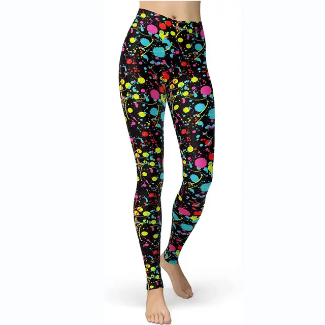 Multi color Printing Slim Fit Hip Raise Slimming Plus Size Running Yoga Fitness Leggings 889 9Style - Shop at LoveMi
