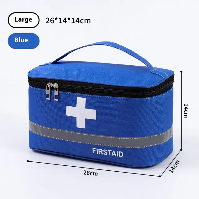 Portable First Aid Kits Family Pack Large Travel Medicine Medicine Storage Box Small Large Sapphire Blue - Shop at LoveMi