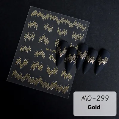 Nail Stickers Highlight Reflective Silk Yarn Relief 02 Nail Sticker Gold - Shop at LoveMi