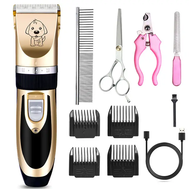 Rechargeable Cat Hair Clipper Pet Electrical Hair Cutter Lady Shaver A88 Gold Split 4Piece Set - Shop at LoveMi