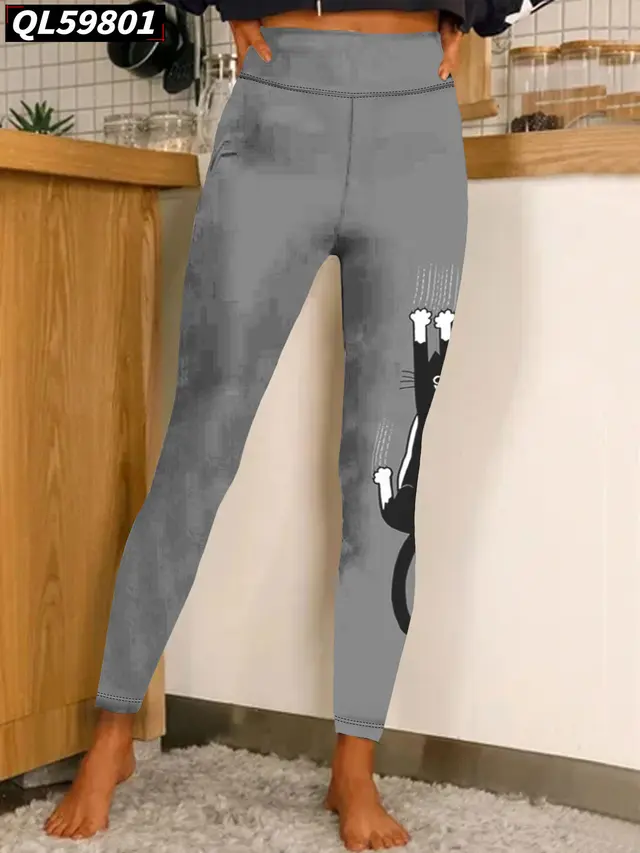 Sports Trousers Comfortable Slim Fit Leggings Fashion All matching Yoga Pants Black Line C325 - Shop at LoveMi