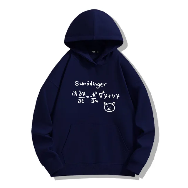 Schrodinger's Cat Hooded Pullover In Summer Hooded Dark Blue - Shop at LoveMi