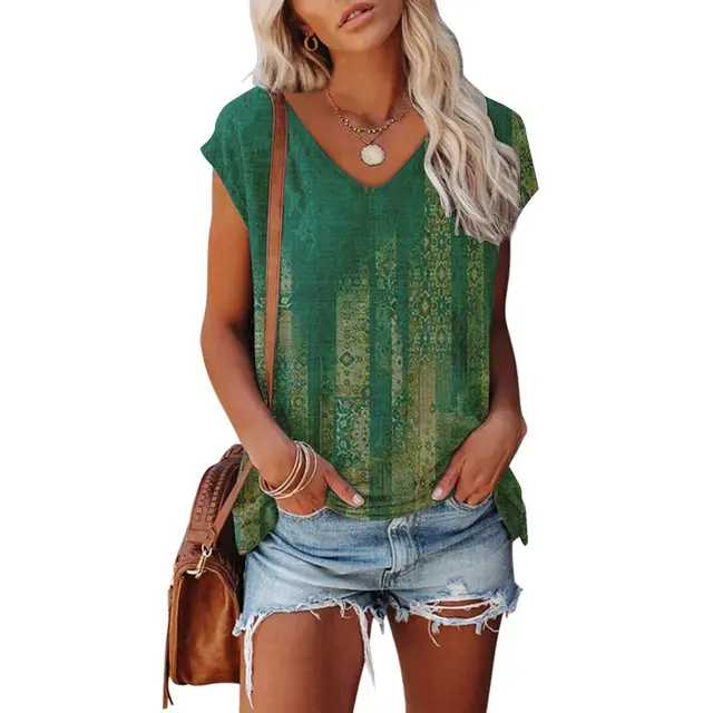 Top Retro Women's T shirt Short Sleeve Vxxzj4299 - Shop at LoveMi