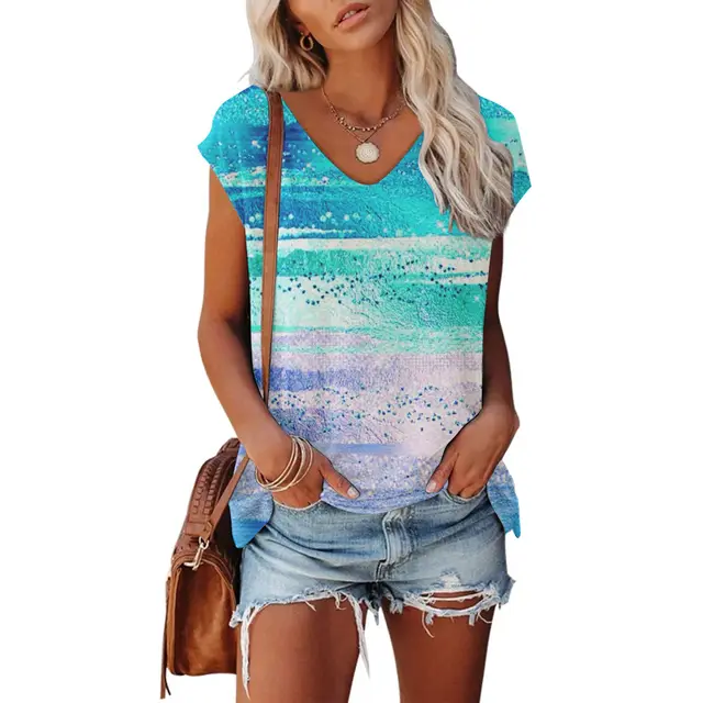 Top Retro Women's T shirt Short Sleeve Vxxzj4300 - Shop at LoveMi