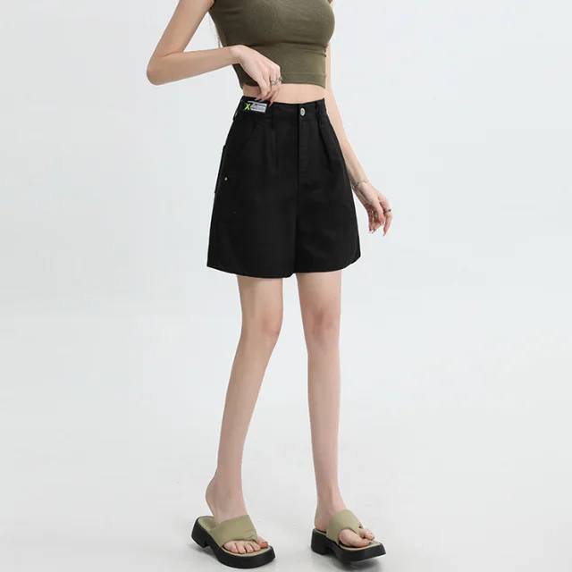 Summer Tencel Lyocell Ultra thin Shorts Denim Shorts Black - Shop at LoveMi