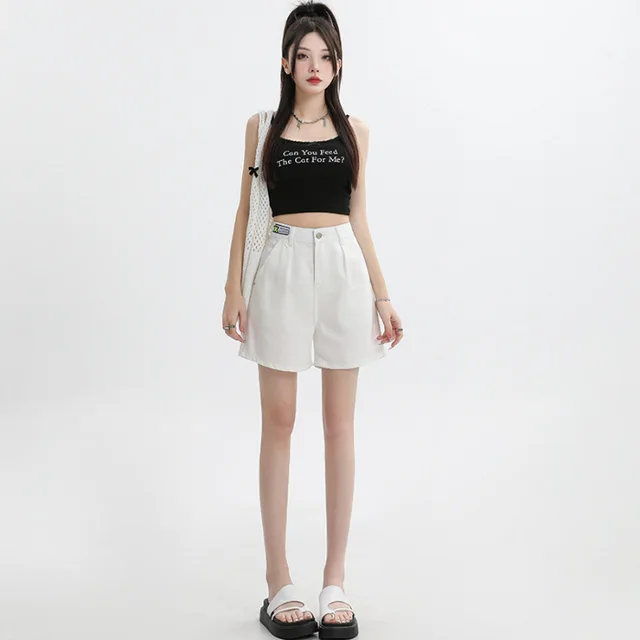 Summer Tencel Lyocell Ultra thin Shorts Denim Shorts White - Shop at LoveMi