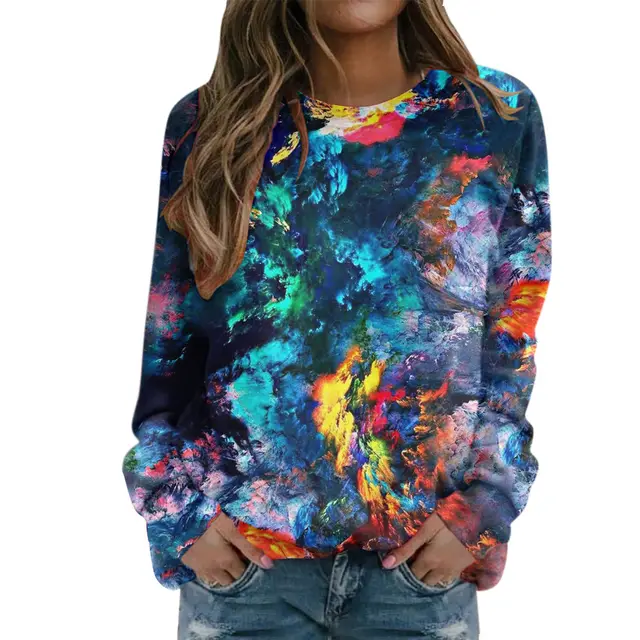 Starry Sky 3D Digital Printing Women's Round Neck Sweater Myl2719 - Shop at LoveMi