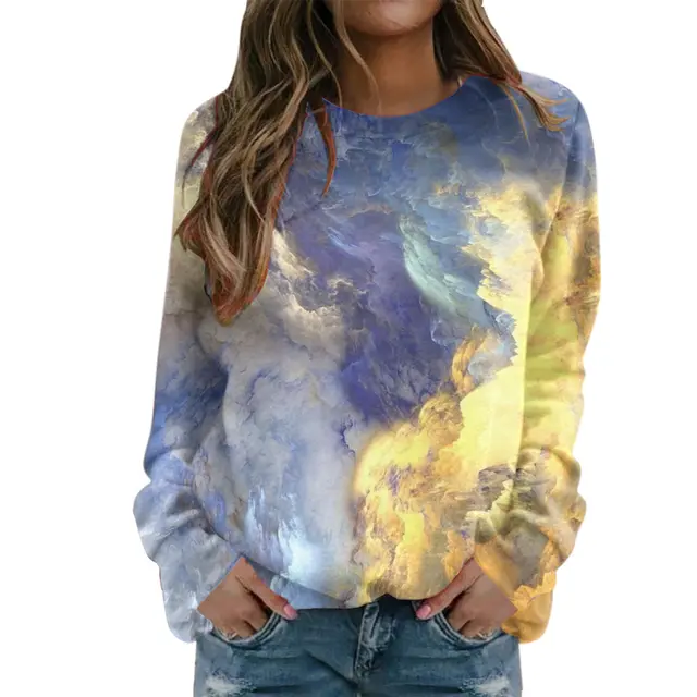 Starry Sky 3D Digital Printing Women's Round Neck Sweater Myl2725 - Shop at LoveMi