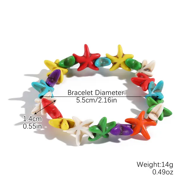 Bohemian Hand woven Knotted Shell Starfish Bracelet S240417 Mixed Color Starfish - Shop at LoveMi