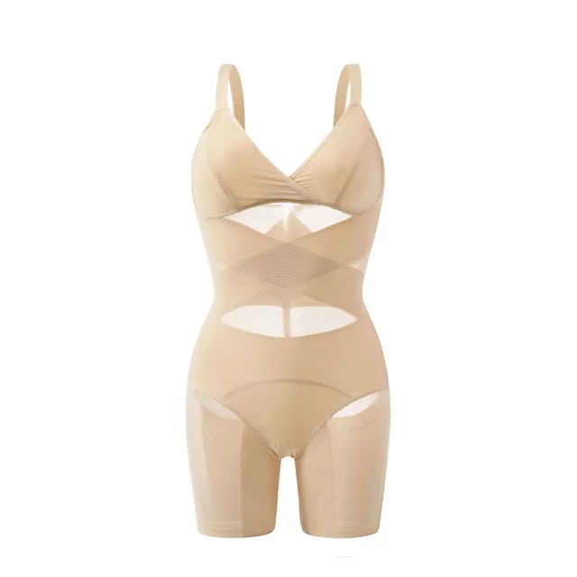 Tight Large Size Body shaping Corsets Mesh Corset Waist Contracting Slimming Clothes Apricot - Shop at LoveMi