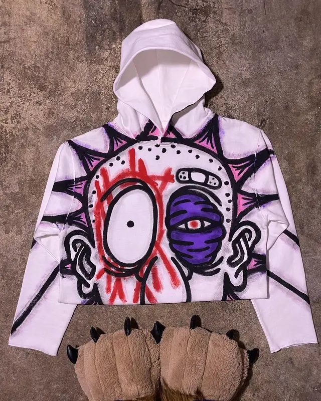 Personality American Personality Printed Hooded Long Sleeve White - Shop at LoveMi