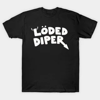 LODED DIPER Casual Printed Short Sleeves T-shirt - Black