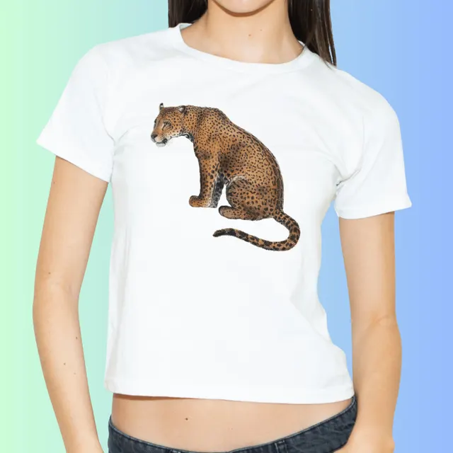 European And American Digital Printing Casual Round Neck T shirt White - Shop at LoveMi